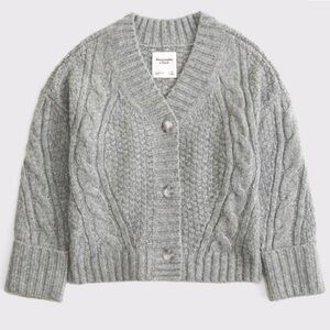 Abercrombie & Fitch Cable-Knit Button-Front Cardigan Womens Size M